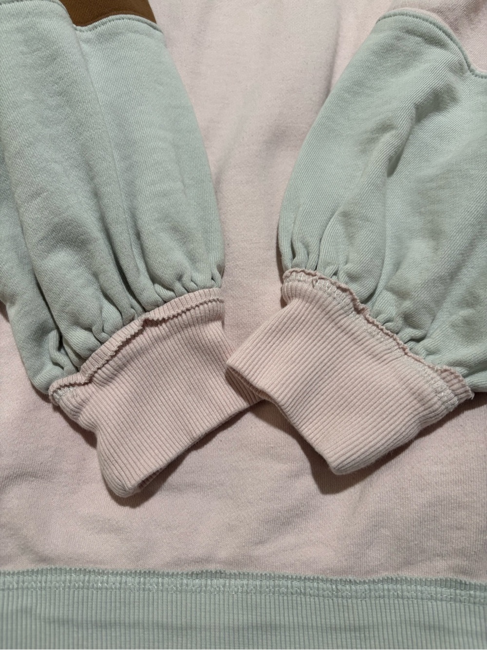 We The Free Colorblock Lace-Trim Rugby Pullover in Pink, Cream & Brown - Picture 8 of 9